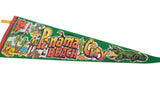 Vintage Panama Beach Florida felt pennant, with colorful oranges and palm trees.