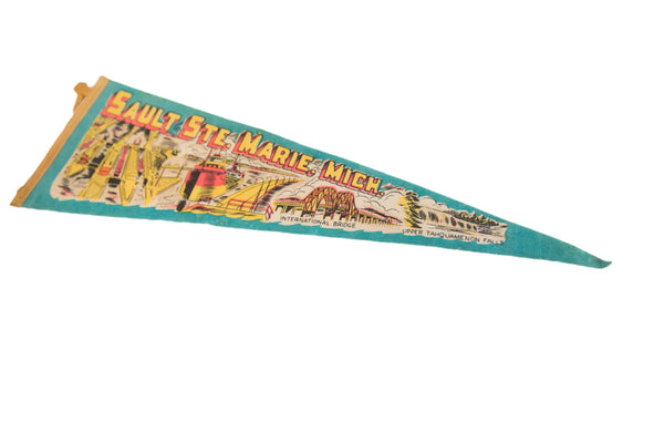 Sault Ste. Marie. Michigan Felt Flag Pennant // ONH Item 11241 Image 1