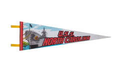 U.S.S. North Carolina Felt Flag Pennant // ONH Item 11247