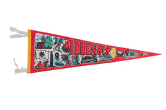 Illinois Felt Flag Pennant // ONH Item 11249