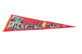 Detailed illustrations on the Illinois pennant, featuring the Cardinal and Sears Tower.