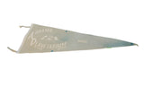 Vintage Abrams Planetarium felt pennant with white text, dome graphic, and faint blue discoloration.