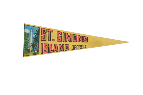 St. Simons Island Georgia Felt Flag Pennant // ONH Item 11260