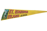 Close-up of St. Simons Island pennant with orange 'ST. SIMONS' text and lighthouse graphic.