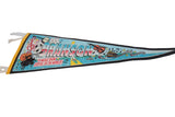 Vintage Branson Ozarks felt pennant featuring musical instrument and riverboat graphics.