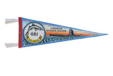 Vintage Carnegie Science Center felt pennant with a graphic of the USS Requin submarine.