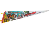 Vintage Bryce Canyon National Park felt pennant, white with colorful scenic illustration.