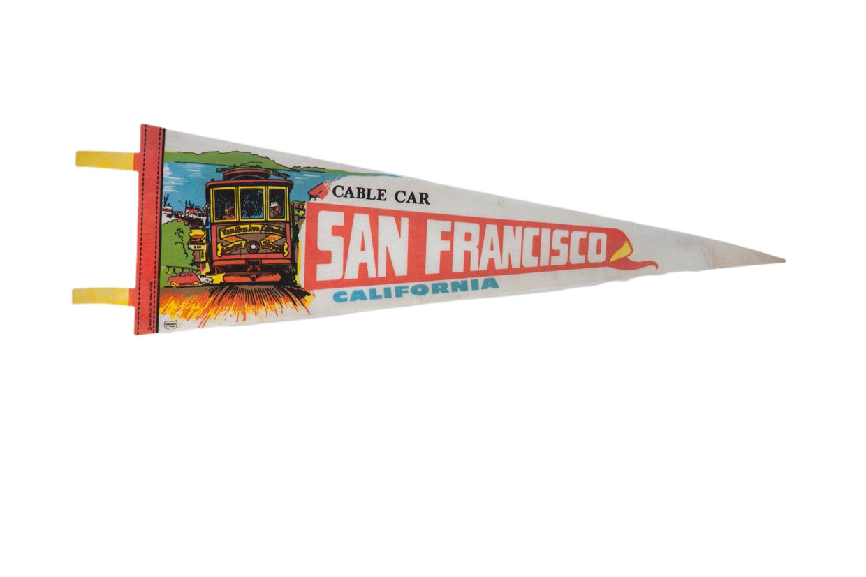 Cable Car San Francisco California Felt Flag Pennant // ONH Item 11270