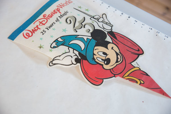 Walt Disney World 25 Years of Magic Felt Flag Pennant // ONH Item 11280 Image 1