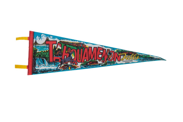 Tahquamenon Falls Paradise Michigan Felt Flag Pennant // ONH Item 11287