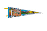 Vintage Rocky Mountain National Park Colorado felt pennant, colorful map and landscape design, 8x25.