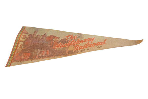 Huckleberry Railroad Flint Michigan Felt Flag Pennant // ONH Item 11291 Image 1