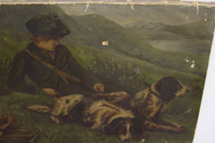 Hunting Game Antique Painting // ONH Item 1130 Image 4