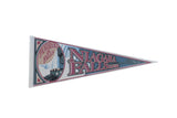 Vintage Niagara Falls felt pennant featuring a panorama of the falls and red lettering.