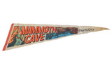 Vintage Mammoth Cave Kentucky pennant's left edge, with red trim and 'Crystal Lake' graphic.