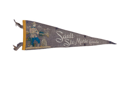 Sault Ste. Marie Canada Felt Flag Pennant // ONH Item 11322