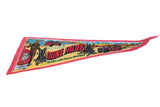 Detail of vintage Mac Woods felt pennant with colorful 