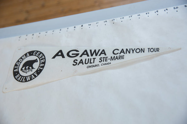 Agawa Central Railway Canyon Tour Sault Ste Marie Ontario Canada Felt Flag Pennant // ONH Item 11324 Image 1