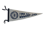 Vintage Cooley Law felt pennant in cream, featuring navy blue text and seal, 9