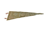 Aged Frederick Maryland pennant showing Barbara Fritchie illustration, flag, and ties.