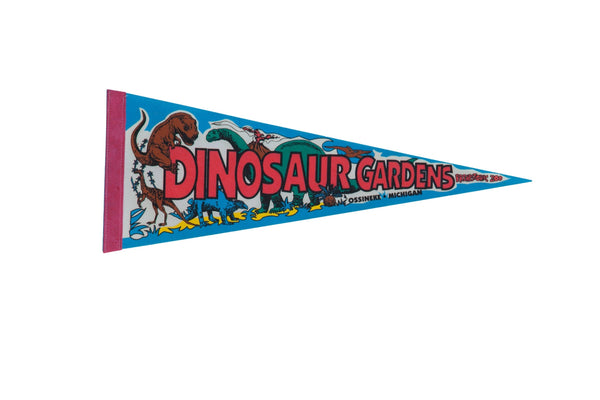 Dinosaur Gardens Michigan Felt Flag Pennant // ONH Item 11334