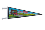 Vintage 1997 Yogi Bear's Jellystone Park camp felt pennant with a colorful cartoon graphic.