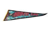 Angled perspective of the Hoover Dam felt pennant, highlighting its classic shape.