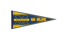 Michigan University Go Blue Felt Flag Pennant // ONH Item 11360