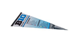 Angled view of the full Big 10 Conference felt pennant and its graphic tip.