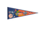 New York Yankees 1999 World Series Champions pennant, navy blue and orange, 12x29.