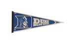 Duke Blue Devils felt flag pennant with royal blue and white design, 12x29.