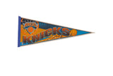 Vintage New York Knicks felt pennant featuring orange, blue, black logo, 12