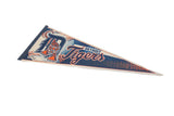 Classic Detroit Tigers felt pennant angled to show the full navy and orange graphic design.