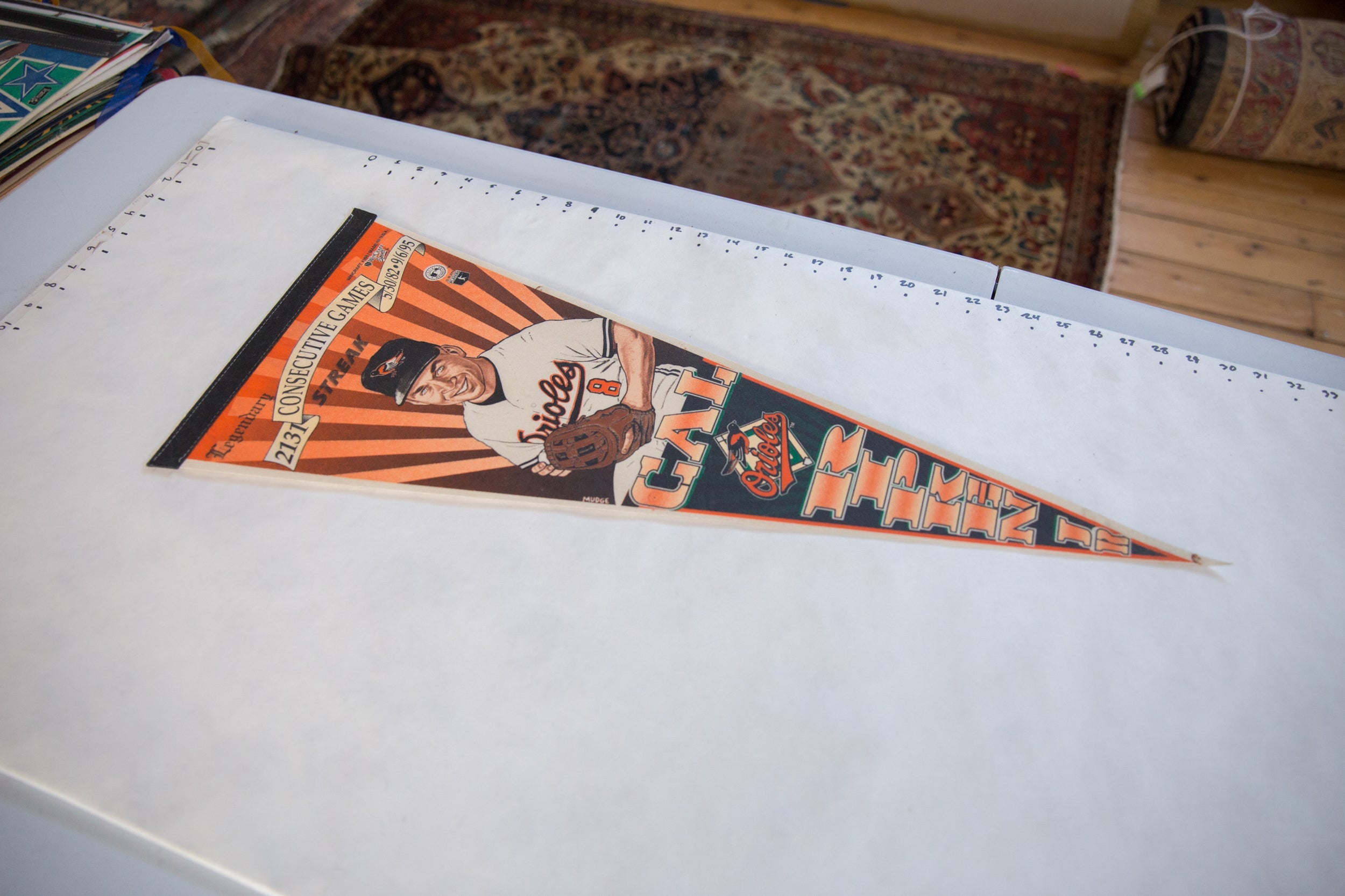 Cal Ripken Jr. Baltimore Orioles Felt Flag Pennant // ONH Item 11417 Image 1