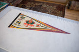 Cream felt 2003 Outback Bowl pennant showcasing Florida and Michigan team logos with striped and boomerang tail.
