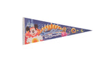 Vintage Walt Disney World Spectro Magic felt pennant with Mickey Mouse, Cinderella Castle, blue and orange, 12x29.