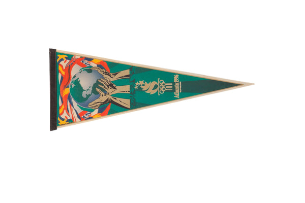 100th Olympics Atlanta 1996 Felt Flag Pennant // ONH Item 11432
