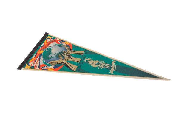 100th Olympics Atlanta 1996 Felt Flag Pennant // ONH Item 11432 Image 1