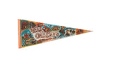 Vintage New Orleans felt pennant with colorful city scenes and cultural icons, 12x29.
