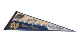 Vintage felt pennant for West Point Notre Dame game, with visible team logos and date.