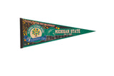 Green vintage 2000 Florida Citrus Bowl Michigan State Spartans felt pennant.