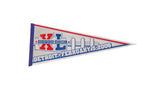 Superbowl XL Detroit 2006 felt flag pennant with red and blue logo graphics.
