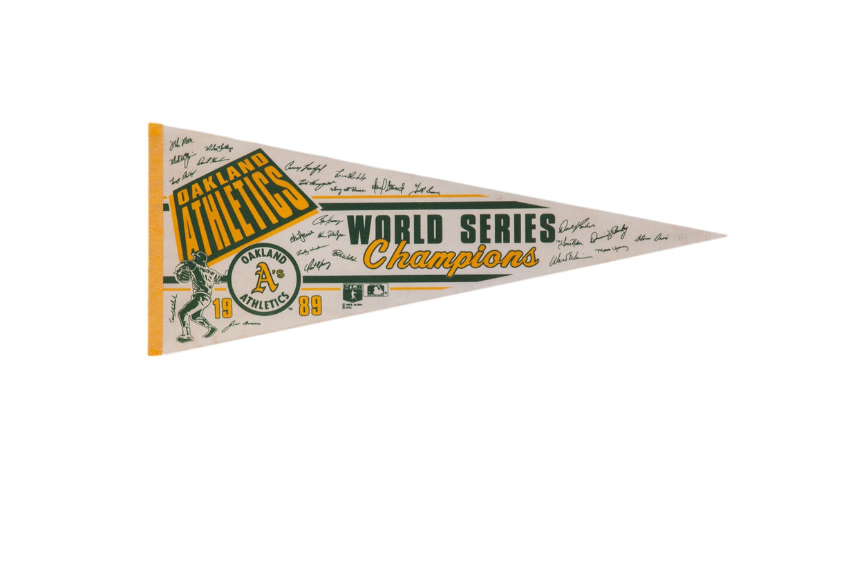 Oakland Athletics World Series Champions 1989 Felt Flag Pennant // ONH Item 11462