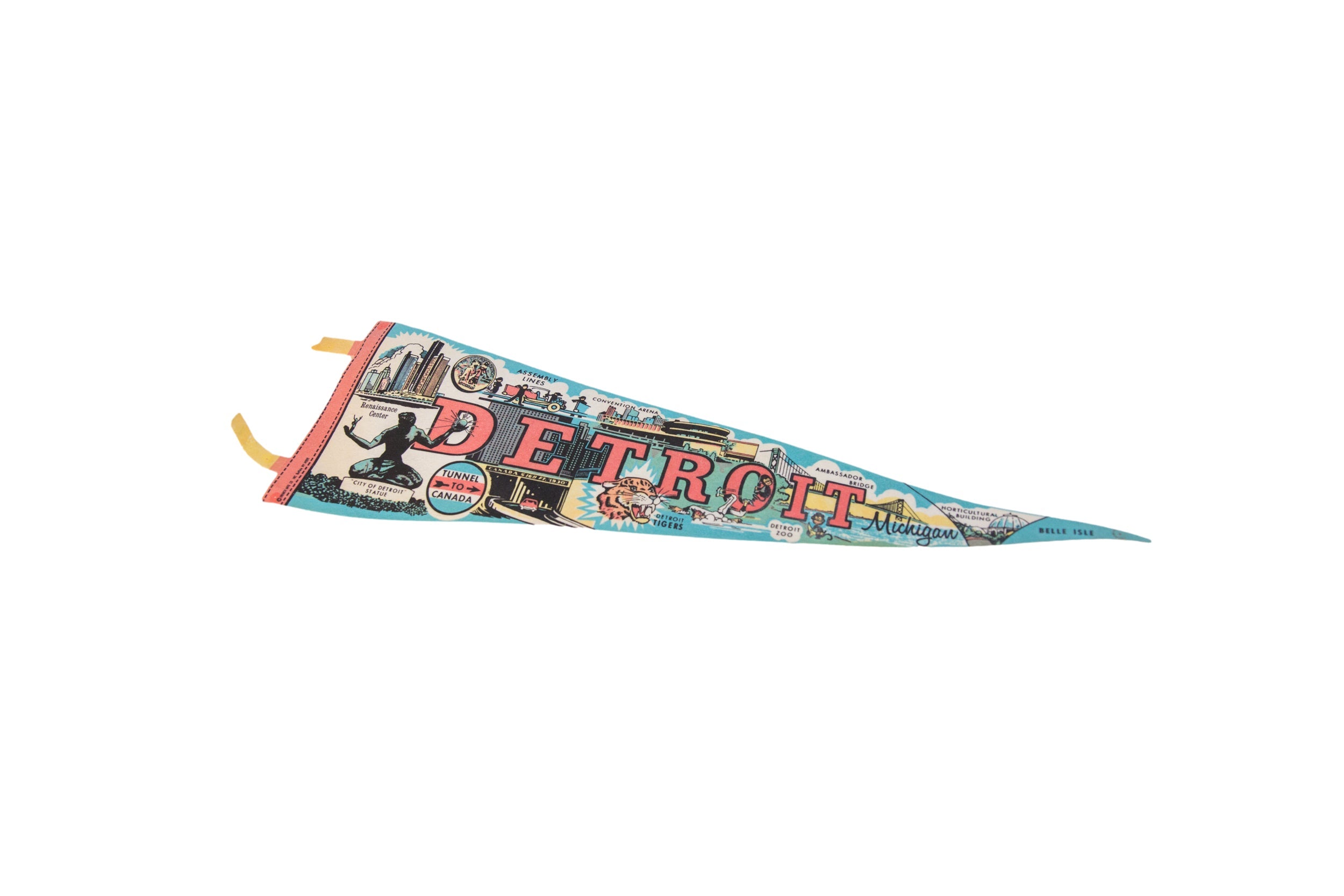 Detroit Michigan Felt Flag Pennant // ONH Item 11469 Image 1