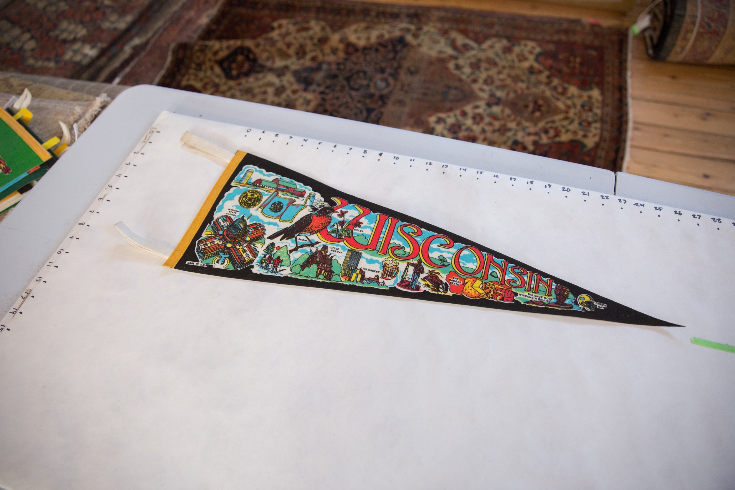 Wisconsin Felt Flag Pennant // ONH Item 11473 Image 1