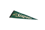 Textured green felt Sea Lions pennant corner with maker's mark.
