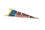 Vintage Air Force Museum pennant displaying red text and aircraft graphic on cream felt.