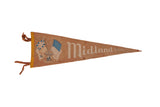 Vintage Midland Canada felt pennant in tan with crossed American and Canadian 