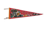 Vintage Virginia felt pennant with colorful state landmarks and bold red text, 9 x 26 inches.