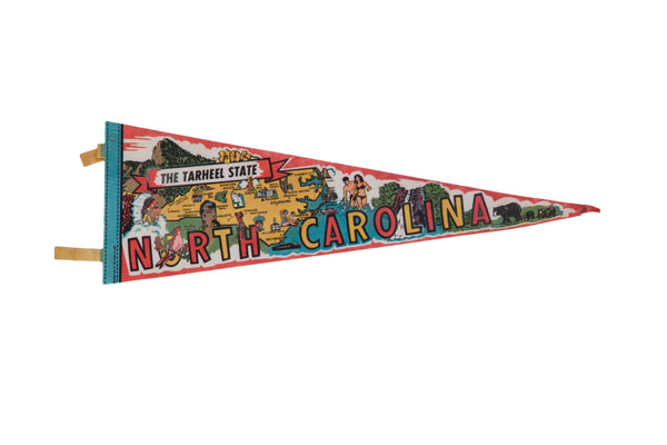 North Carolina the Tar Heel State Felt Flag Pennant // ONH Item 11501